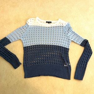 Shades of blue sweater light weight great over a tank or camisole